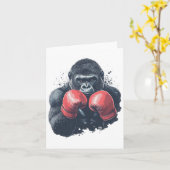Gorilla in Boxhandschuhen - Boxtraining Karte (Gelbe Blume)
