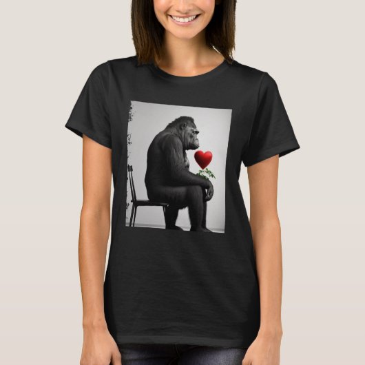 Gorilla in der Liebe wird für ein Datum mit Herz g T-Shirt (Vorderseite)