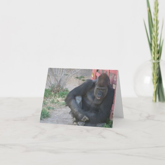Gorilla in der Sonne Dankeskarte (Vorderseite)