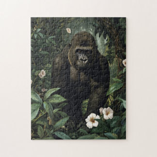 Gorilla in einem lebendigen Tropenwald Puzzle