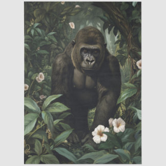 Gorilla in einem lebendigen Tropenwald Seidenpapier
