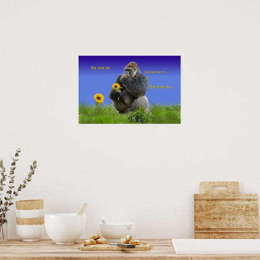 Gorilla in Liebe Print oder Poster (Küche)