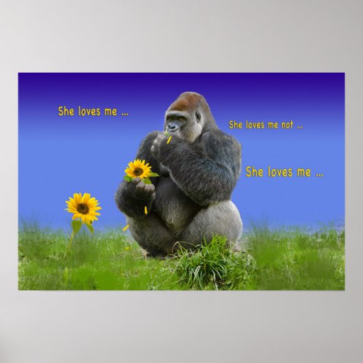 Gorilla in Liebe Print oder Poster (Vorne)