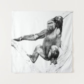 Gorilla in Shadows Wandteppich (Vorderseite)
