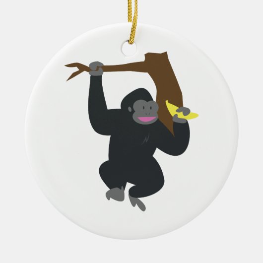 Gorilla in Tree Keramik Ornament (Vorne)