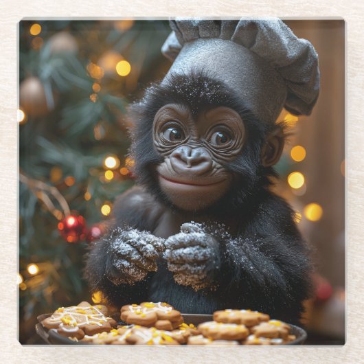 Gorilla Keksbäcker Untersetzer (Vorderseite)