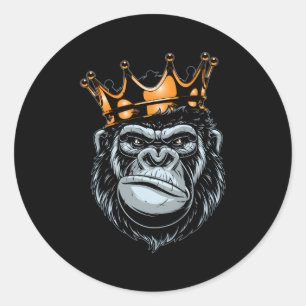 Gorilla King Alpha Ape Wildlife The King Runder Aufkleber