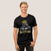 Gorilla King mit krauligem Design Tri-Blend Shirt (Vorderseite voll)