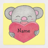 Gorilla Koala Polar Bär Kinder Labels für Herzname Etiketten (Design 2)