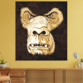Gorilla Kopf auf schwarzbraunem Grunge Hintergrund Leinwanddruck (Insitu (Wohnzimmer))