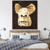 Gorilla Kopf auf schwarzbraunem Grunge Hintergrund Leinwanddruck (Insitu (Schlafzimmer))