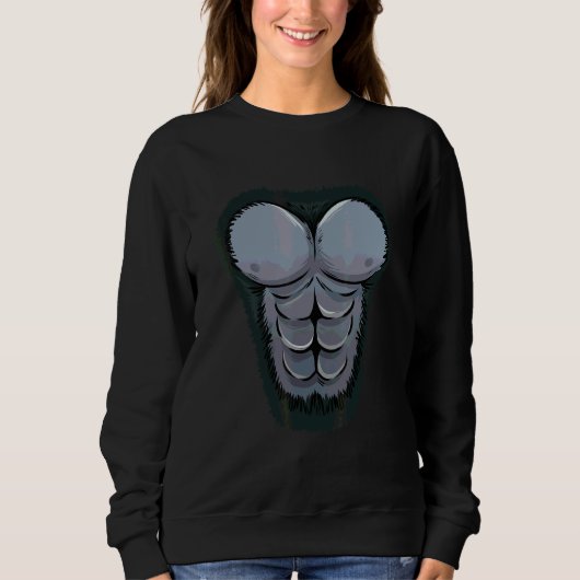 Gorilla-Kostüm Brust Abs Muskel 6 Pack Männer Kind Sweatshirt (Vorderseite)