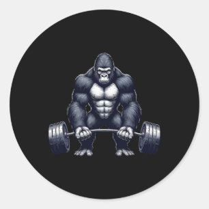 Gorilla-Krafttraining Fitnessstudio Training Bodyb Runder Aufkleber