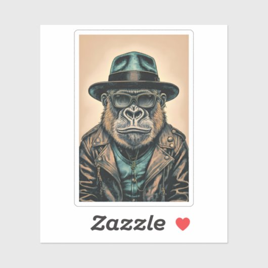 Gorilla Leather Jacket Aufkleber (Blatt)