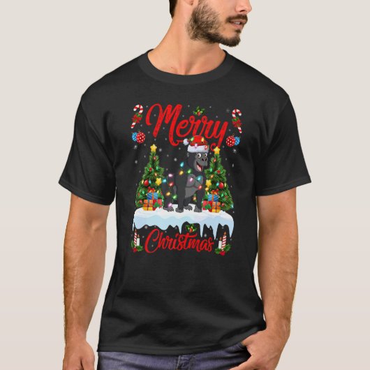 Gorilla Lights Xmas Tree Santa Gorilla T-Shirt (Vorderseite)