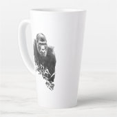 Gorilla Lope Digitale Kontur Kunst Milchtasse (Linke Ecke)
