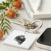 Gorilla Lope Digitale Kontur Kunst Schlüsselanhänger (Vorderseite rechts)