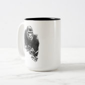 Gorilla Lope Digitale Kontur Kunst Zweifarbige Tasse (Vorderseite Links)