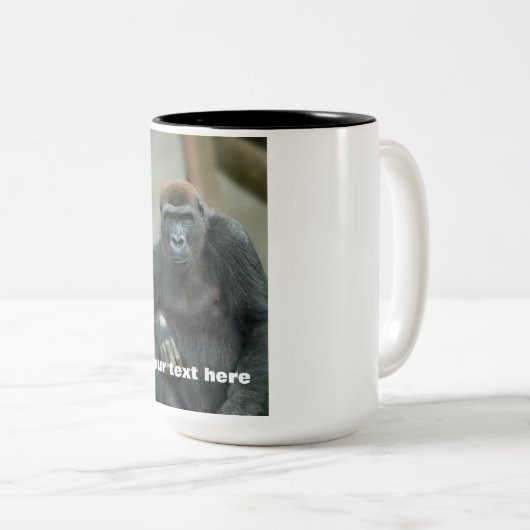 Gorilla Lope Pose Zweifarbige Tasse (VorderseiteRechts)