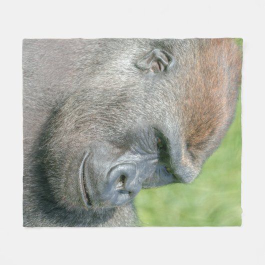 Gorilla Lope Profil Fleecedecke (Vorderseite (Horizontal))