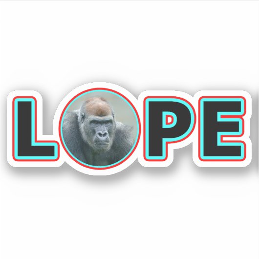 Gorilla Lope Shines im Design von hellen Namen Aufkleber (Vorderseite)