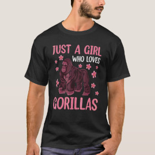Gorilla Mädchen Frauen Affe Zoo Tier Niedlich Los T-Shirt