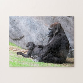 Gorilla Mama und Baby Puzzle