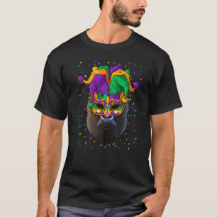 Gorilla Mardi Gras Animal Face Carnival Jester Fes T-Shirt