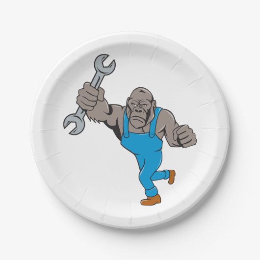 Gorilla Mechanic Pappteller (Vorderseite)