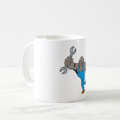 Gorilla-Mechaniker mit Schraubenschlüssel Kaffeetasse (Vorderseite Links)