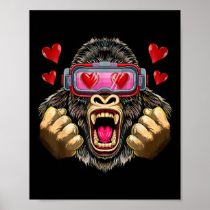 Gorilla mit Blick aufs Meer Valentinstag Gorilla Poster
