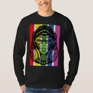 Gorilla mit Gasmaske Regenbogen-Spray-Graffiti T-Shirt