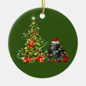 Gorilla mit Hat LIGHTS Weihnachten Keramik Ornament (Vorne)