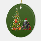 Gorilla mit Hat LIGHTS Weihnachten Keramik Ornament (Links)
