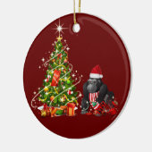 Gorilla mit Hat ScafChristmas Keramik Ornament (Links)