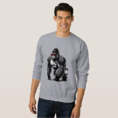 Gorilla mit Herz-Sonnenbrille Sweatshirt (Vorne ganz)