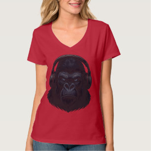 Gorilla mit Kopfhörern — Leidenschaftlicher Musikl T-Shirt