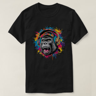 Gorilla mit Kopfhörern Splash T-Shirt