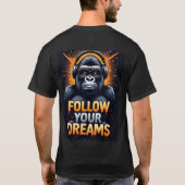 Gorilla mit Kopfhörern T-Shirt (Rückseite)