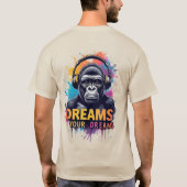 Gorilla mit Kopfhörern T-Shirt (Rückseite)