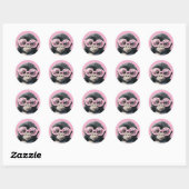 Gorilla mit rosa Brille Light Pink BG Sticker (Blatt)