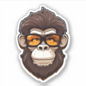 Gorilla mit Sonnenbrille-Clip Art Aufkleber (Vorderseite)