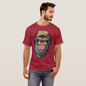Gorilla mit Sonnenbrille, Kopfhörer T-Shirt (Vorne ganz)