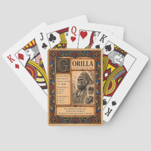 Gorilla, mittelalterliche Bestiarien-Kunst Spielkarten