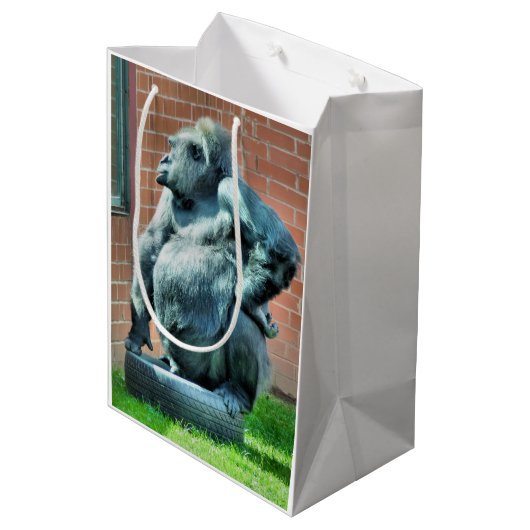 GORILLA MITTLERE GESCHENKTÜTE (Rückseite Schrägansicht)
