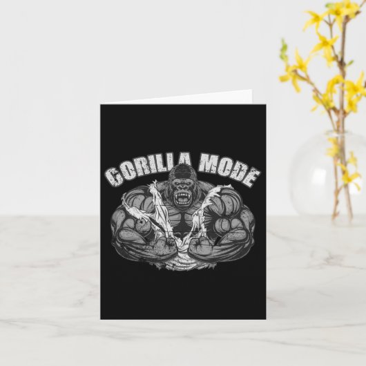 Gorilla Mode Gym Ape Fitness Coach Lockerer Affe Karte (Gelbe Blume)
