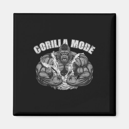 Gorilla Mode Gym Ape Fitness Coach Swole Monkey Magnet (Vorne)