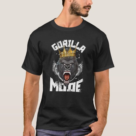 Gorilla Mode Motivation Beast Workout King Fitness T-Shirt (Vorderseite)