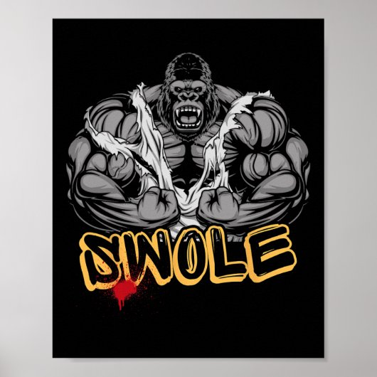 Gorilla Mode Strong Bodybuilding Workout Muscle Sw Poster (Vorne)