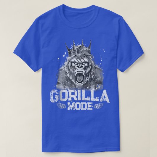 Gorilla Mode Workout Gym Erfolg Fitness King Bea T-Shirt (Design vorne)